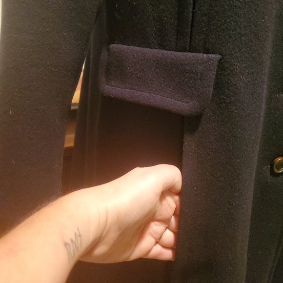 VINTAGE LONG COAT IN NAVY WITH GOLD&NAVY BUTTONS - Picture 4 of 6